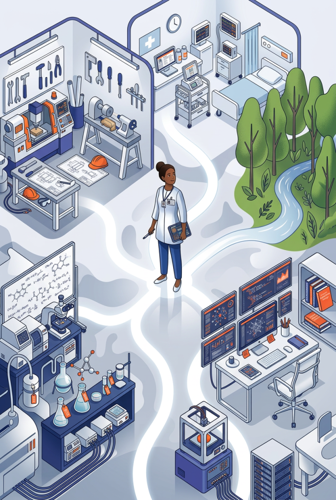 Carte des univers professionnels de l'Encyclo Métiers Parcouréo – 26 domaines pour explorer et découvrir les métiers en accompagnement collectif ou individuel